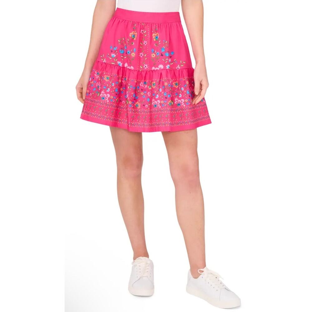 Cece Floral Tiered Mini Skirt Size XS